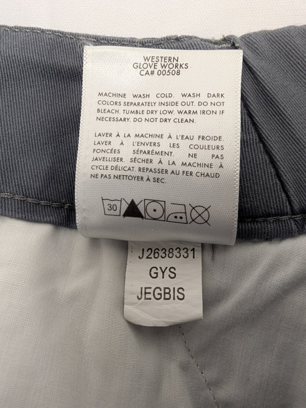 Jag Womens Shorts 4/27 Gray Classic Fit Western Glove Works Grey Stretch Waist - Picture 8 of 8